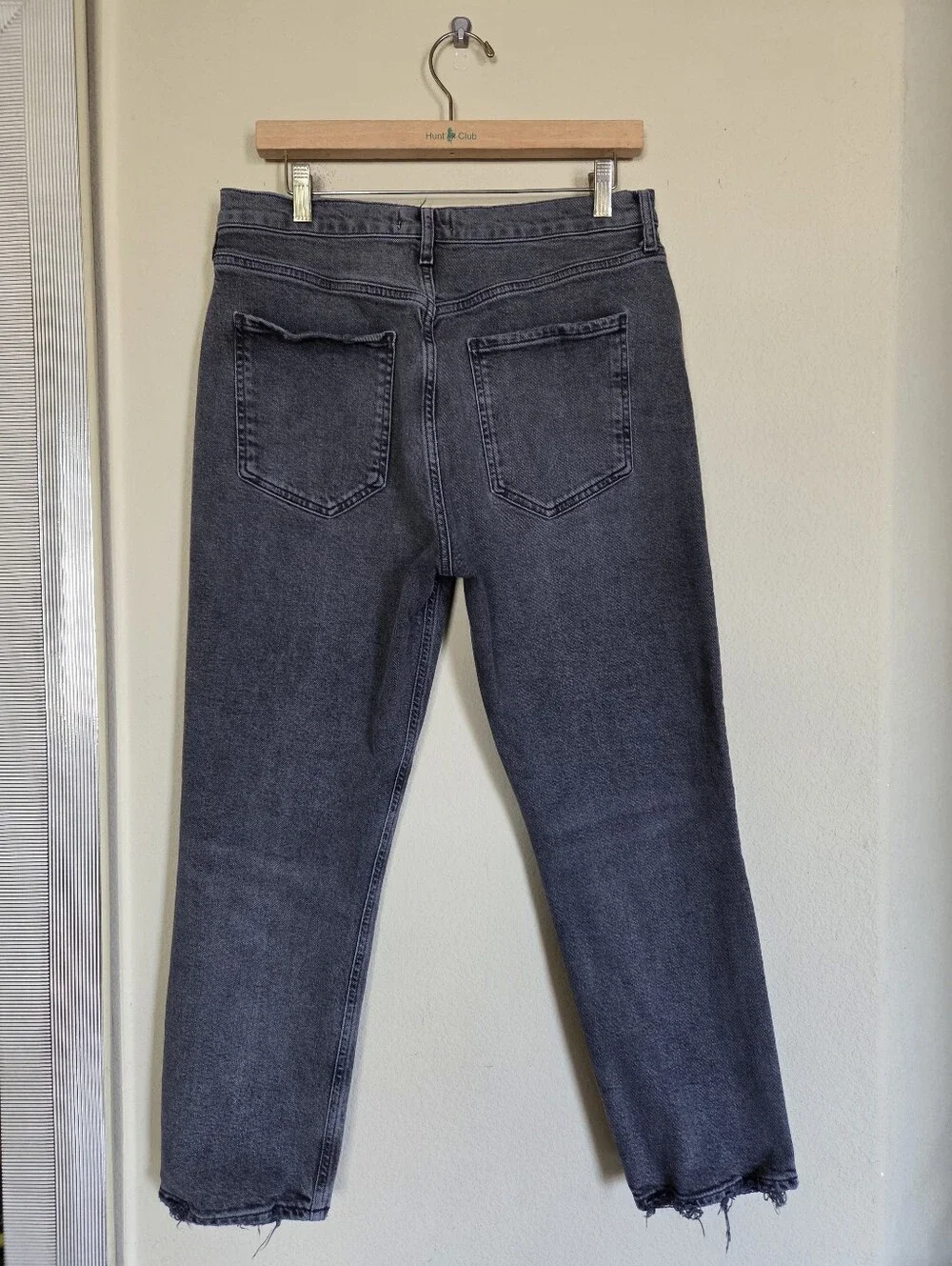 Agolde Organic Cotton High-Rise Straight Leg Washed Black/gray Denim Jeans